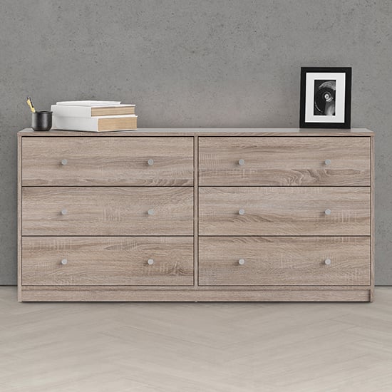 Product photograph of Maiton Wooden Chest Of 6 Drawers In Truffle Oak from Furniture in Fashion