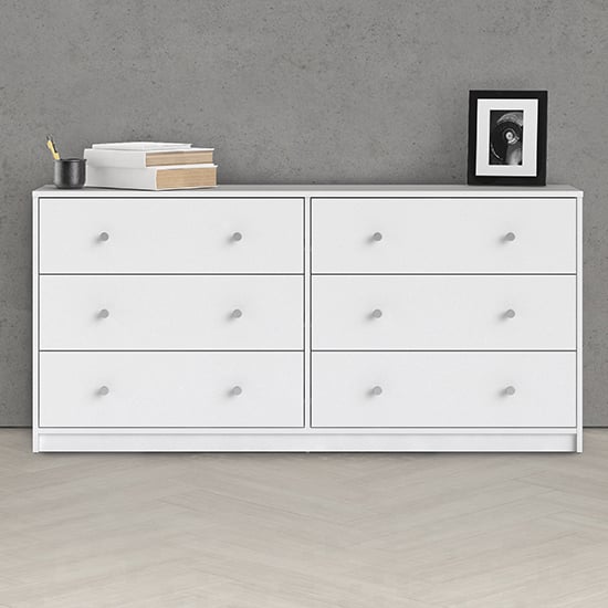 Read more about Maiton wooden chest of 6 drawers in white
