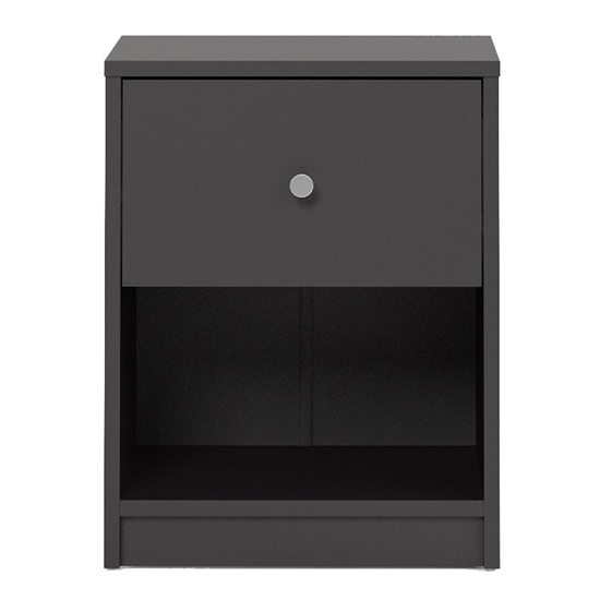 Maiton Wooden 1 Drawer Bedside In Black Furniture in Fashion
