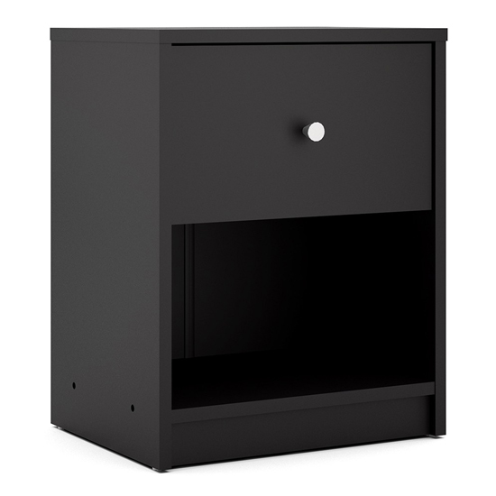 Maiton Wooden Bedside Cabinet With 1 Drawer In Black