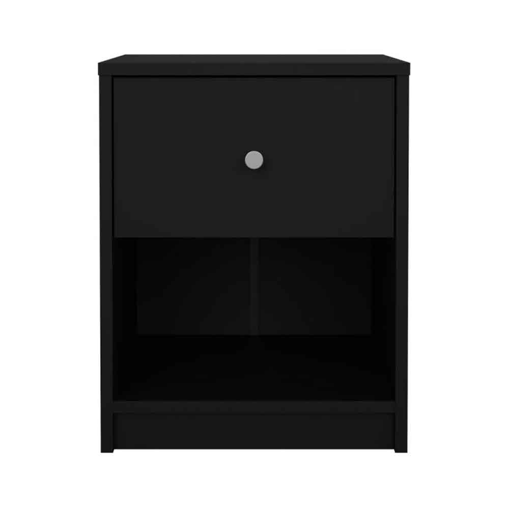 Maiton Wooden Bedside Cabinet With 1 Drawer In Black