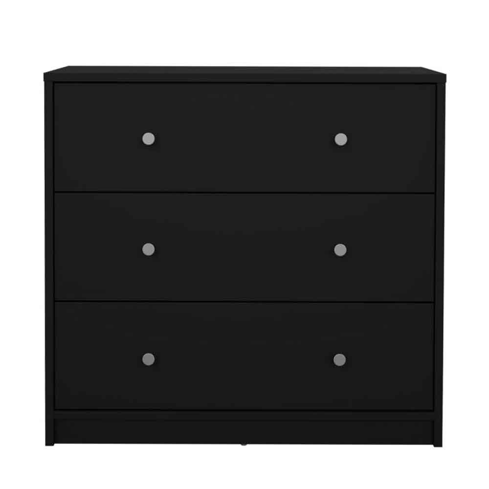 Maiton Wooden Chest Of 3 Drawers In Black