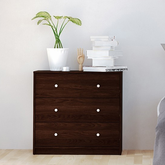 Maiton Wooden Chest Of 3 Drawers In Dark Walnut thumbnail