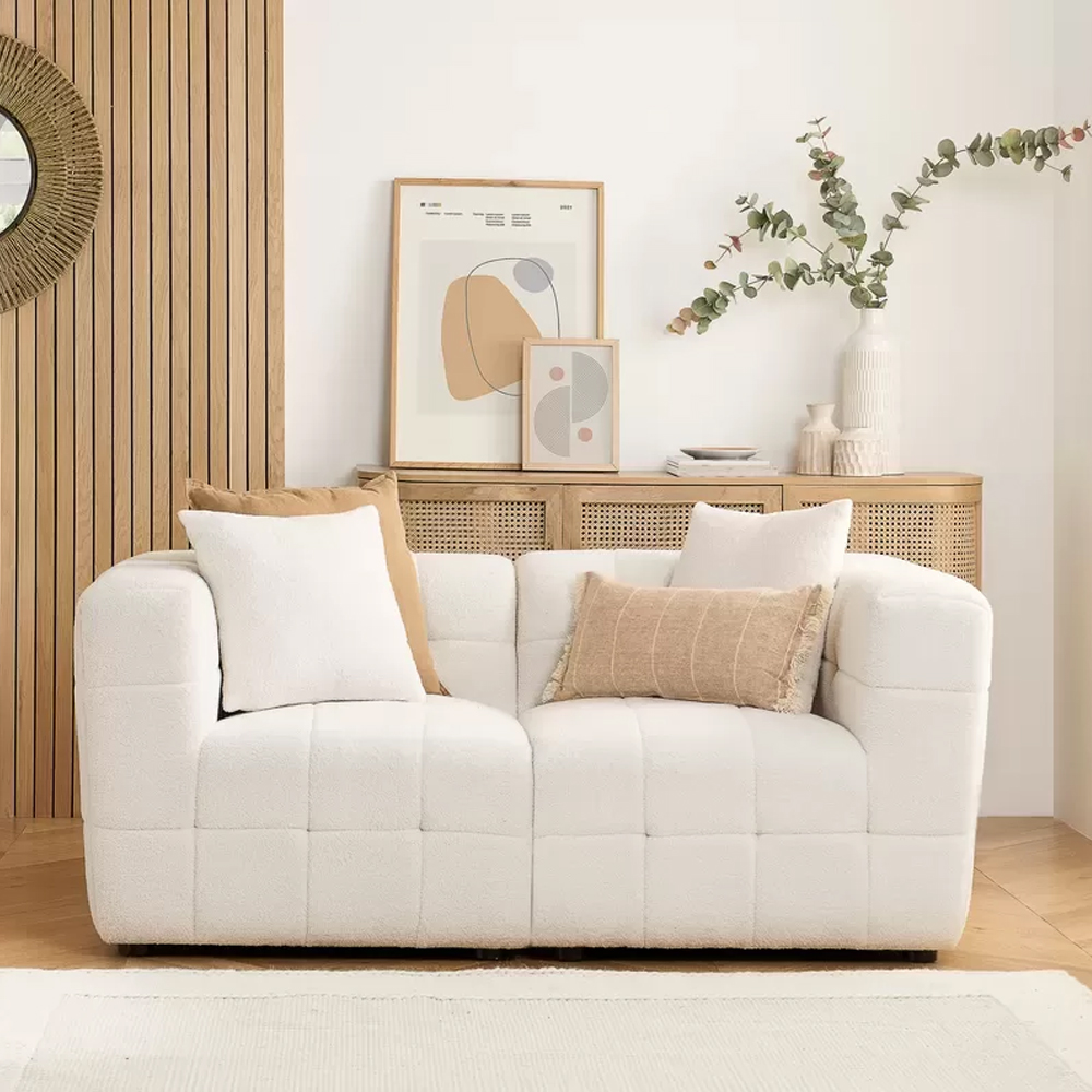 Read more about Maize boucle fabric 2 seater sofa in white