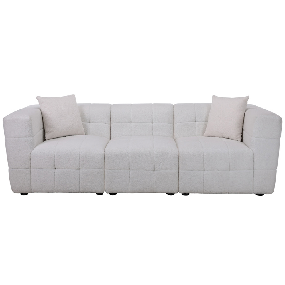 Maize Fabric 3 Seater Sofa In White