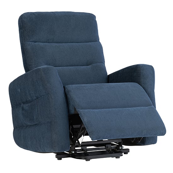 Product photograph of Maize Fabric Electric Tilt Rise Armchair In Navy Blue from Furniture in Fashion