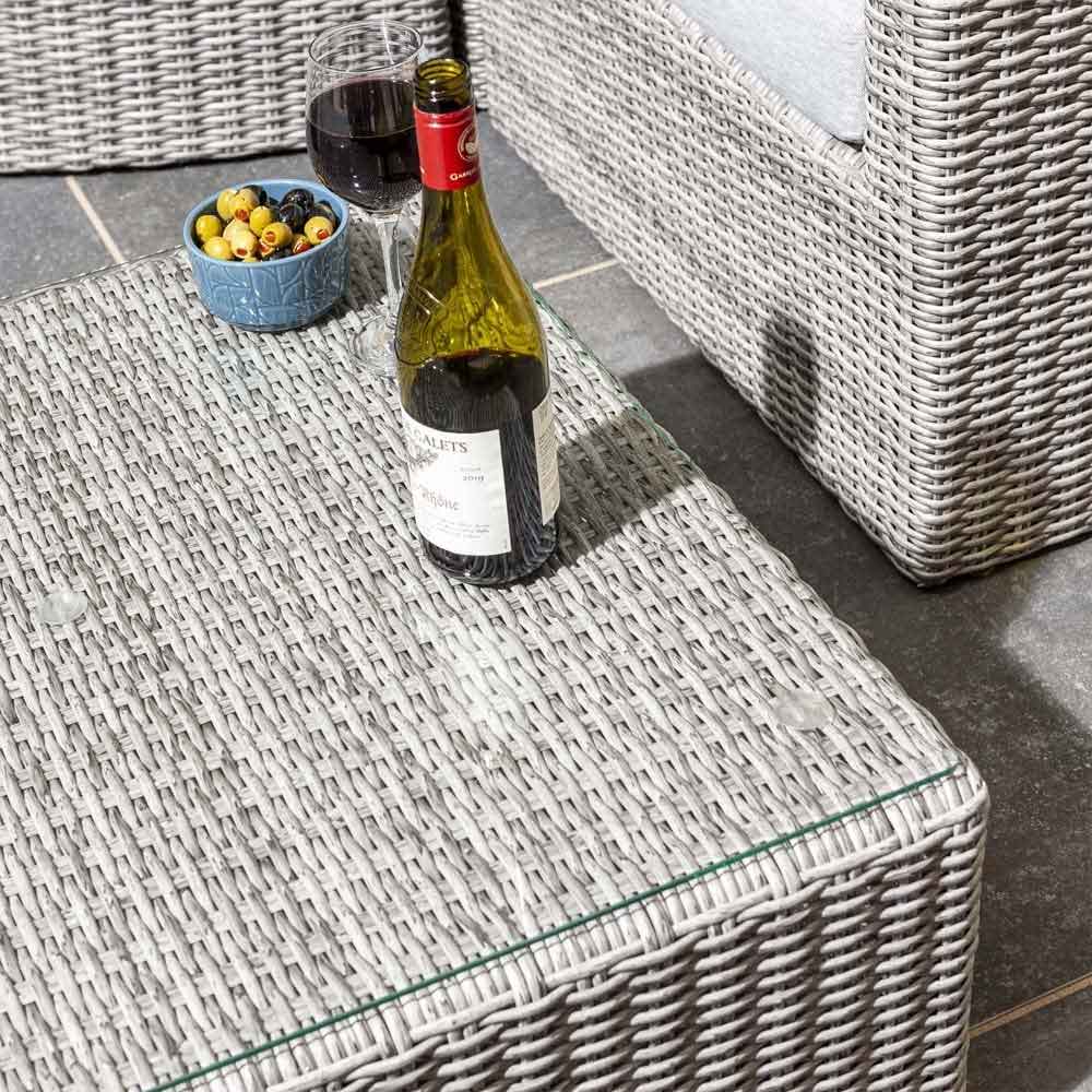 Majestic Rattan Corner Outdoor Multi-Function Lounge Set in Light Grey