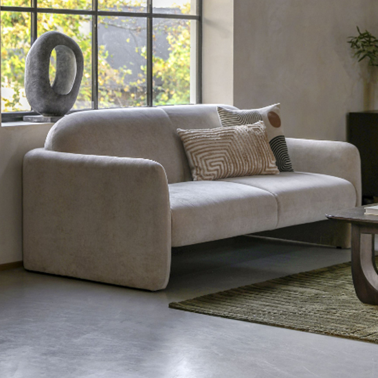 Majuro Fabric 3 Seater Sofa In Grey thumbnail