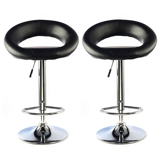 Read more about Makamae black pu leather bar stool in a pair