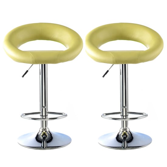 Photo of Makamae lime pu leather bar stool in a pair
