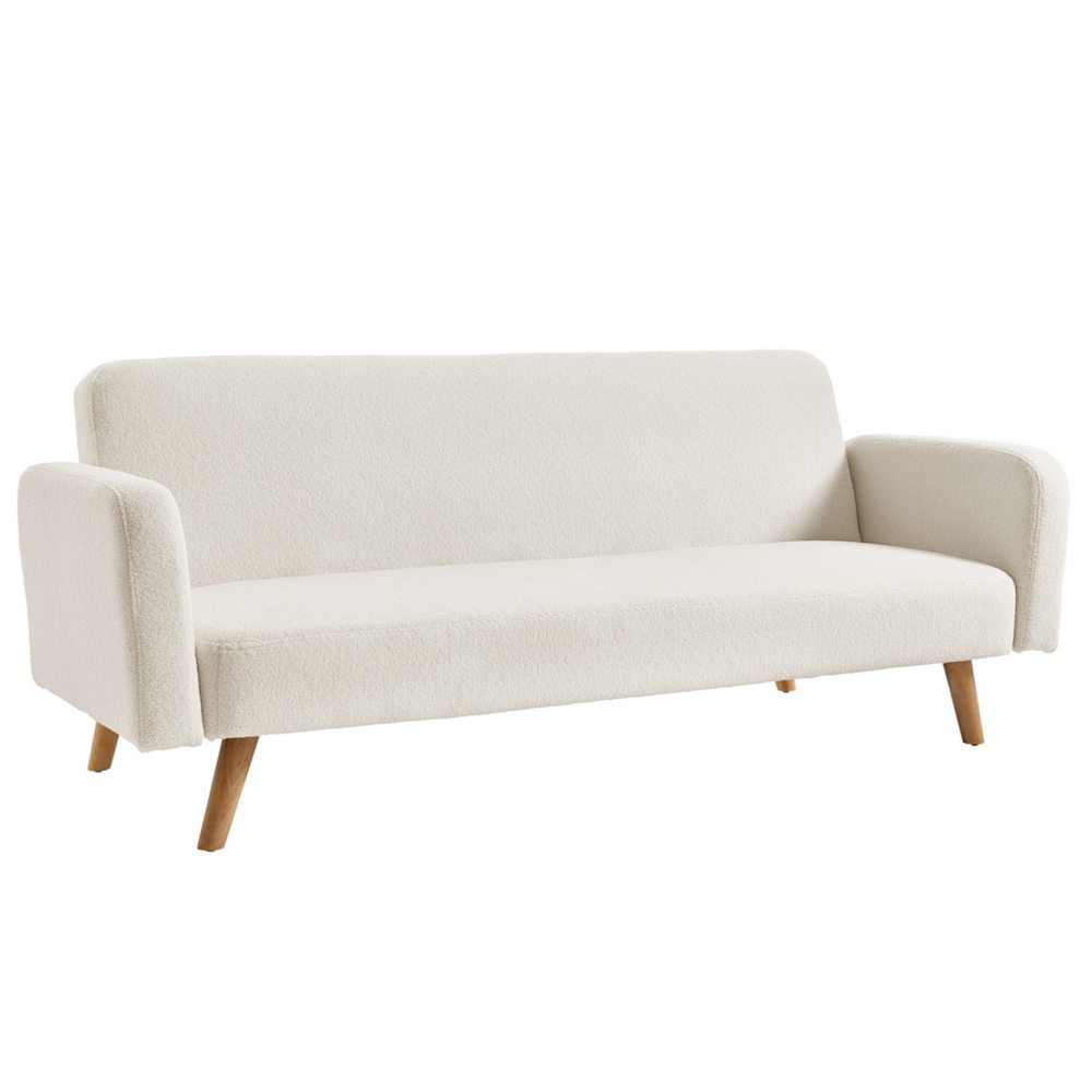 Makawao Fabric Sofa Bed With Oak Legs In White