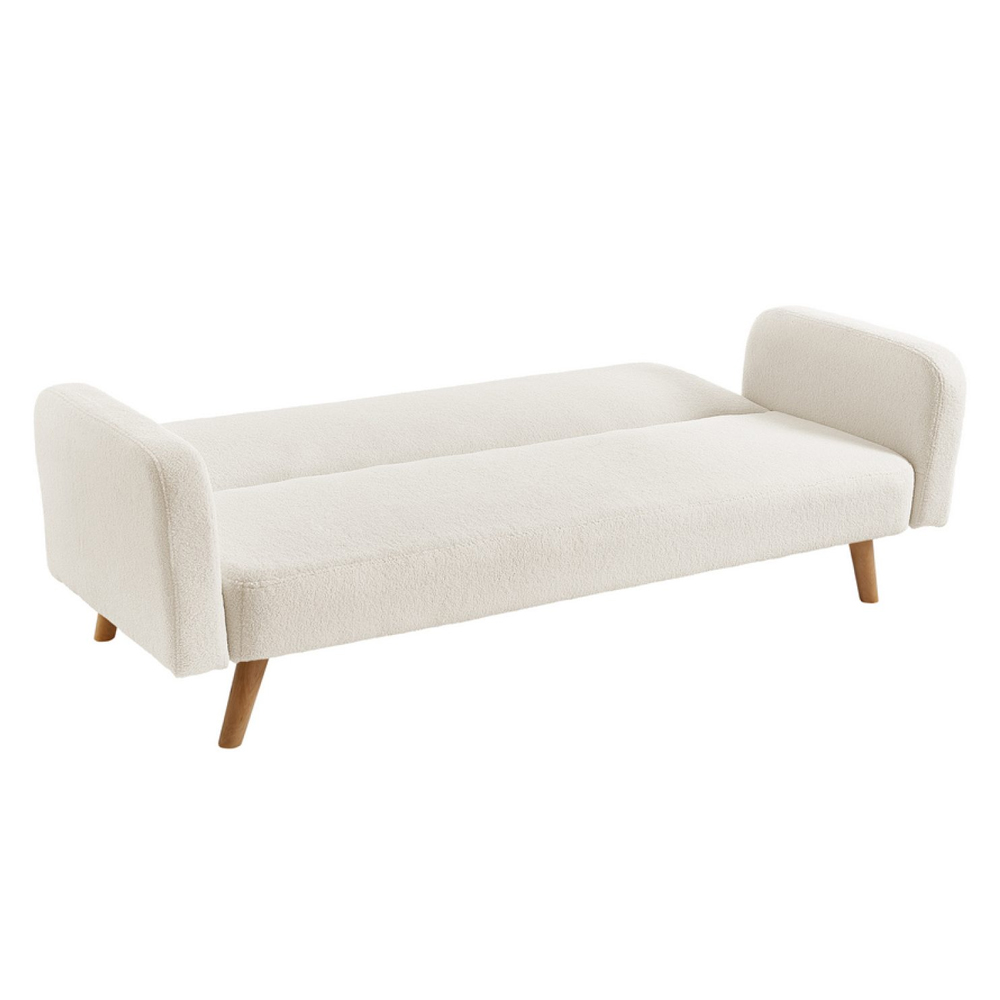 Makawao Fabric Sofa Bed With Oak Legs In White