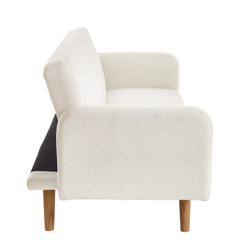 Makawao Fabric Sofa Bed With Oak Legs In White