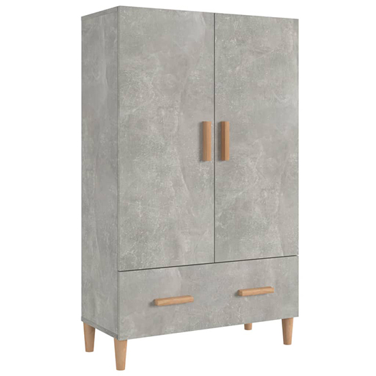 Makula Wooden Highboard With 2 Door 1 Drawer In Concrete Effect