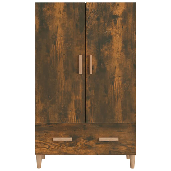 Makula Wooden Highboard With 2 Doors 1 Drawer In Smoked Oak
