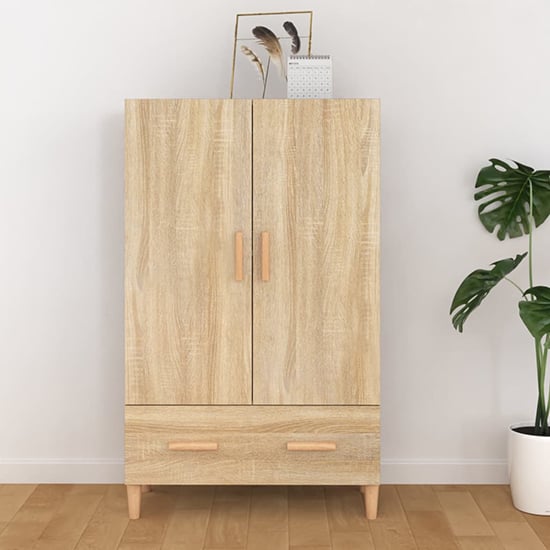 Product photograph of Makula Wooden Highboard With 2 Doors 1 Drawer In Sonoma Oak from Furniture in Fashion