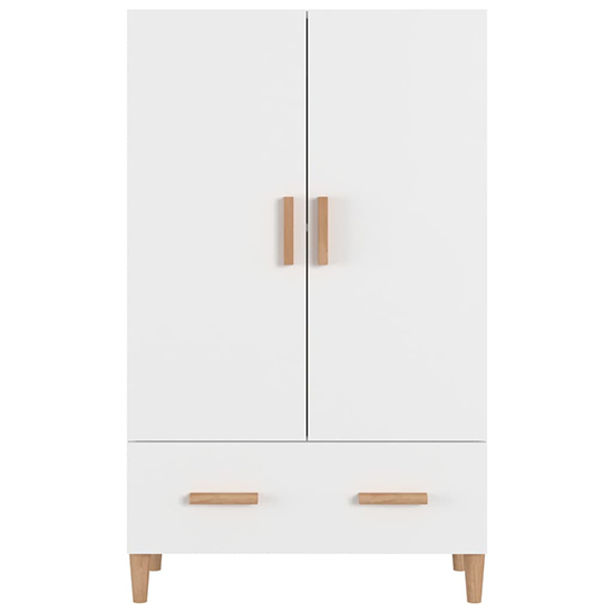 Makula Wooden Highboard With 2 Doors 1 Drawer In White