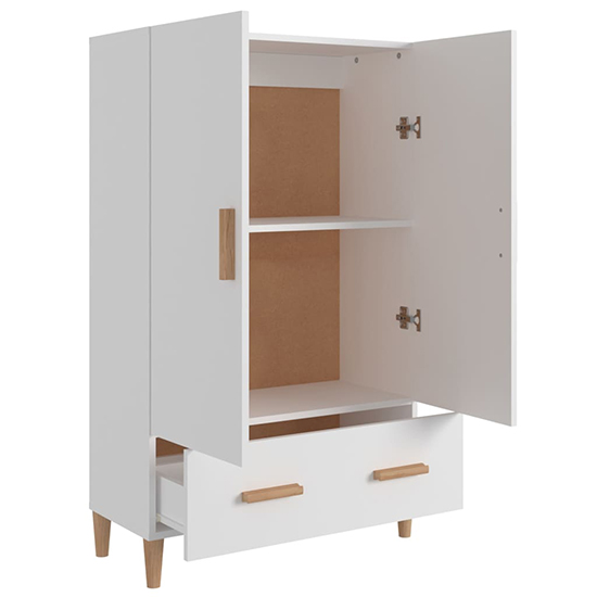 Makula Wooden Highboard With 2 Doors 1 Drawer In White