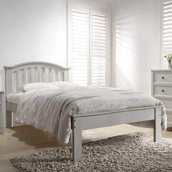 Read more about Mala curved wooden king size bed in clay