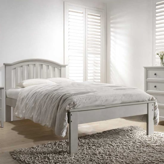 Mala Curved Wooden King Size Bed In Clay