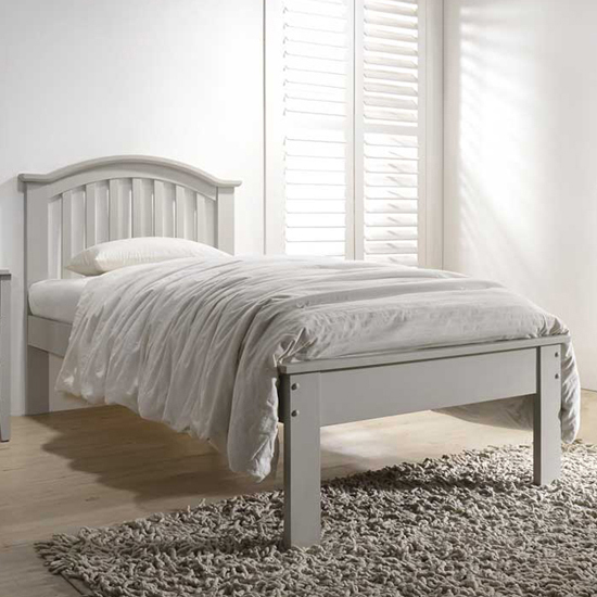 Photo of Mala curved wooden single bed in clay