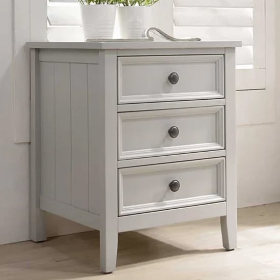 Mala Wooden Bedside Cabinet With 3 Drawers In Clay