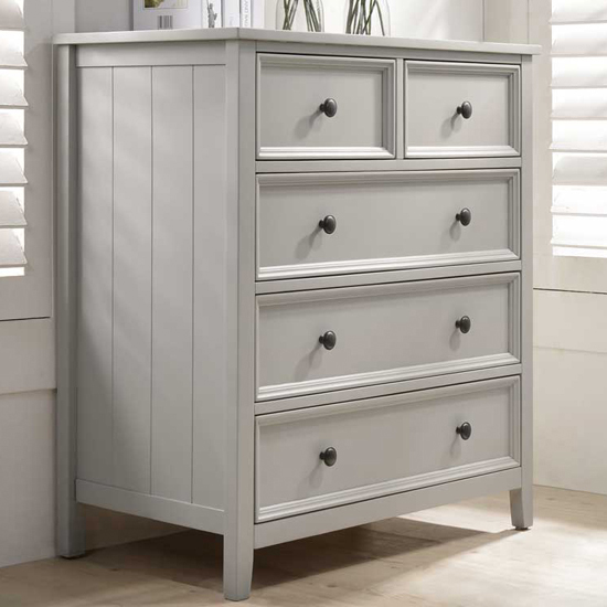 Read more about Mala wooden chest of 5 drawers in clay