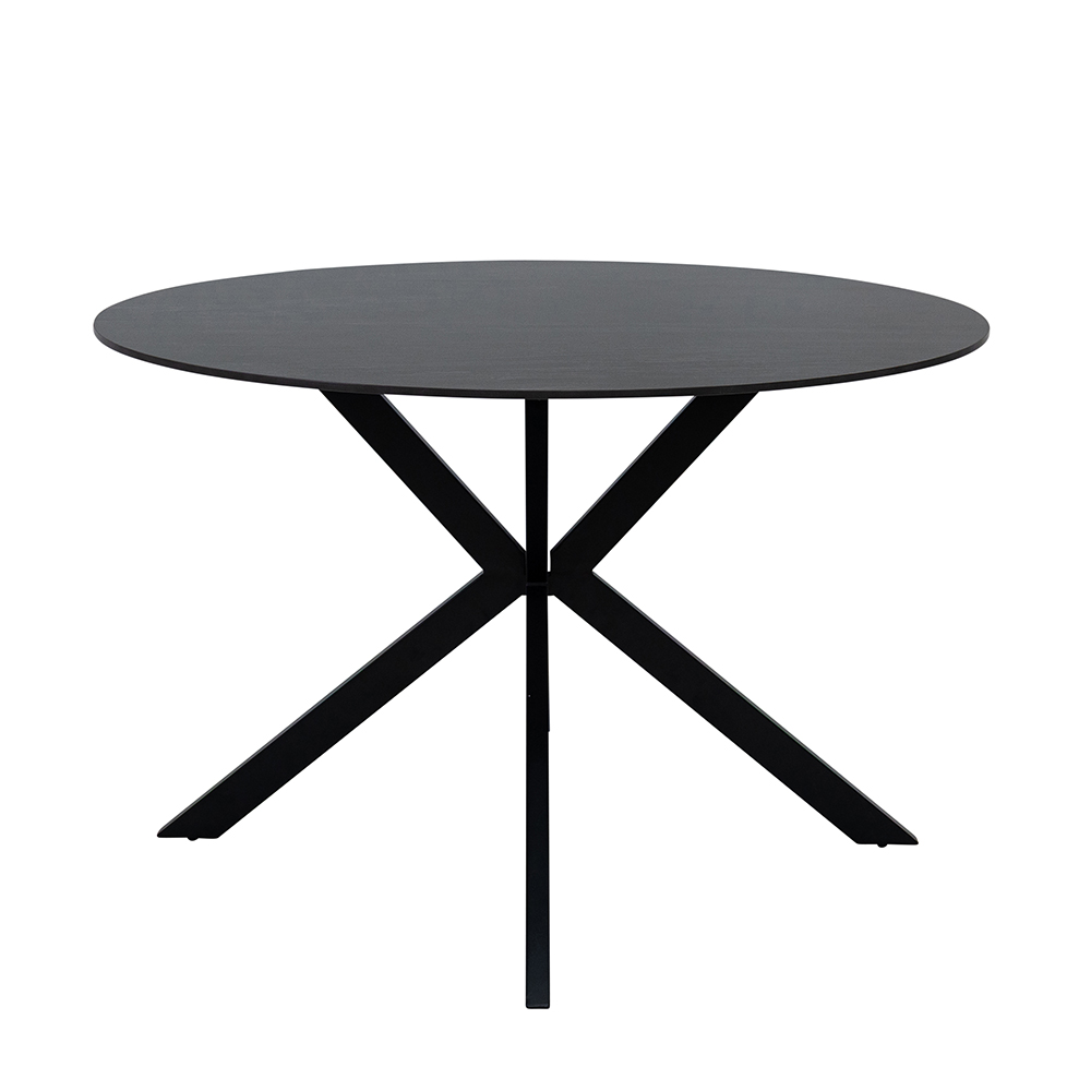 Malaga Australian Grey Stone Top Dining Table with Matt Black Legs