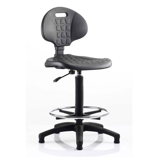 Product photograph of Malaga Draughtsman Office Visitor Chair In Black No Arms from Furniture in Fashion