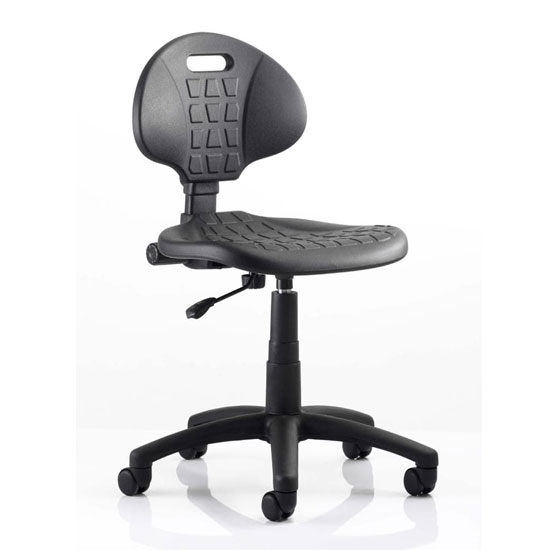 Photo of Malaga task wipe clean office visitor chair in black no arms