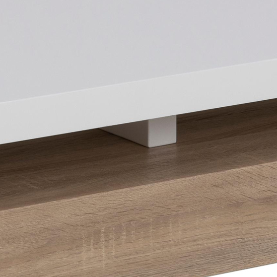 Malakot High Gloss Coffee Table In White And Sonoma Oak_5