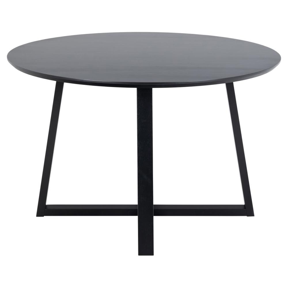 Malang Wooden Round Dining Table In Black