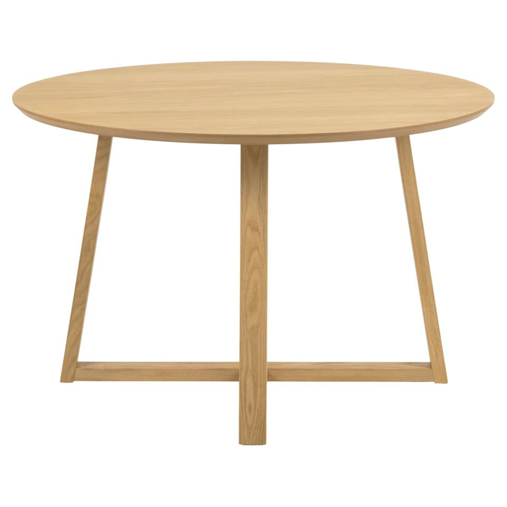 Malang Wooden Round Dining Table In Oak