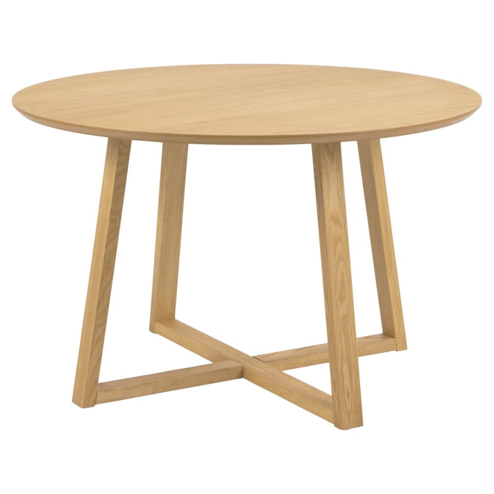 Malang Wooden Round Dining Table In Oak