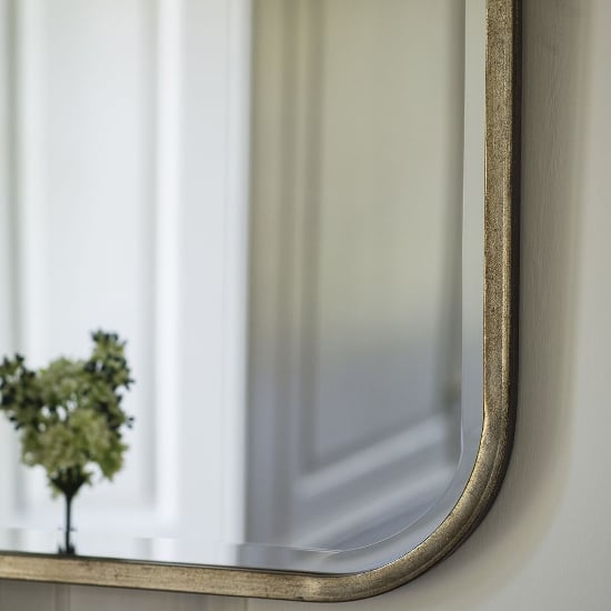 Malcolm Rectangular Leaner Mirror In Distressed Champagne Frame