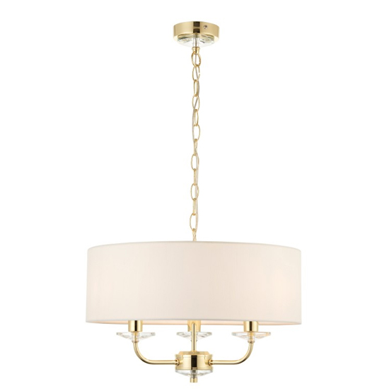 Maldon Wall Hung 3 Pendant Light In Brass