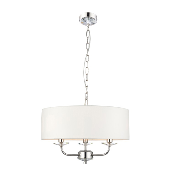 Maldon Wall Hung 3 Pendant Light In Bright Nickel
