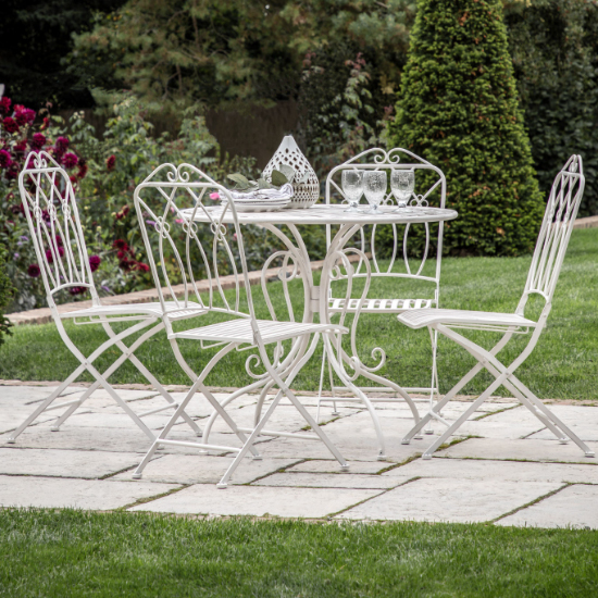 Read more about Malfoy metal bistro set with round table in vanilla