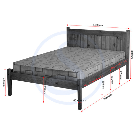 Malia Wooden Double Bed In Distressed Waxed Pine