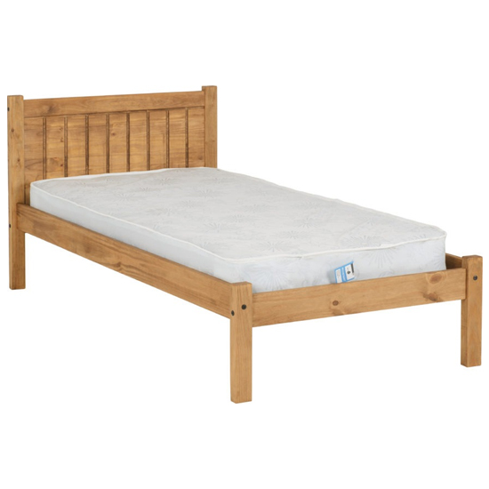 Malia Wooden Single Bed In Distressed Waxed Pine