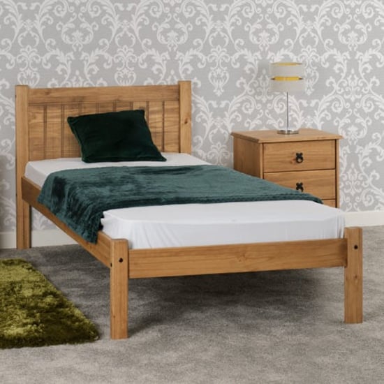 Malia Wooden Single Bed In Distressed Waxed Pine