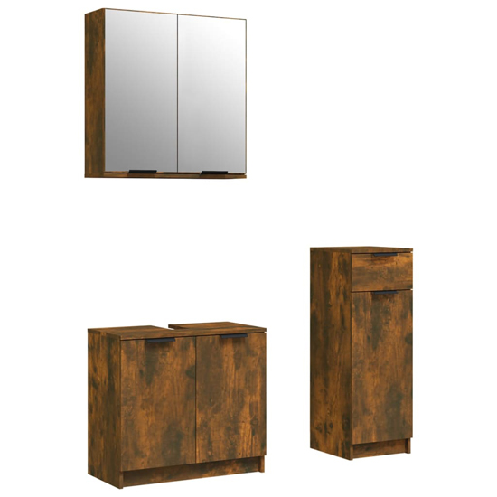 Malibu Wooden Bathroom Furniture Set In Smoked Oak_3