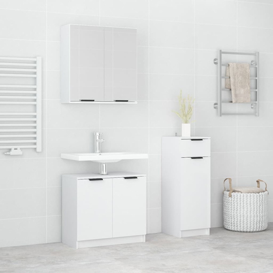 Malibu Wooden Bathroom Furniture Set In White