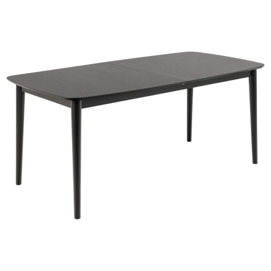 Product photograph of Malibu Extending Wooden Dining Table Rectangular In Matt Black from Furniture in Fashion