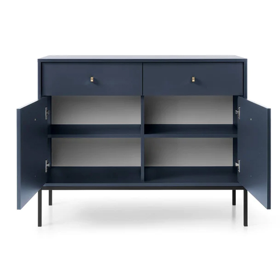 Malibu Wooden Sideboard With 2 Doors 2 Drawers In Navy