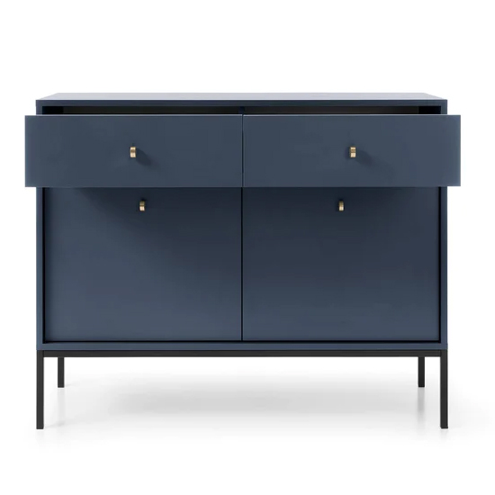Malibu Wooden Sideboard With 2 Doors 2 Drawers In Navy