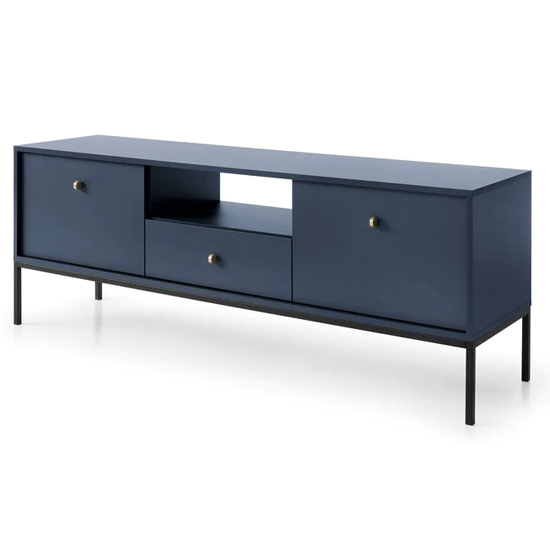 Malibu Wooden TV Stand With 2 Doors 1 Drawer In Navy