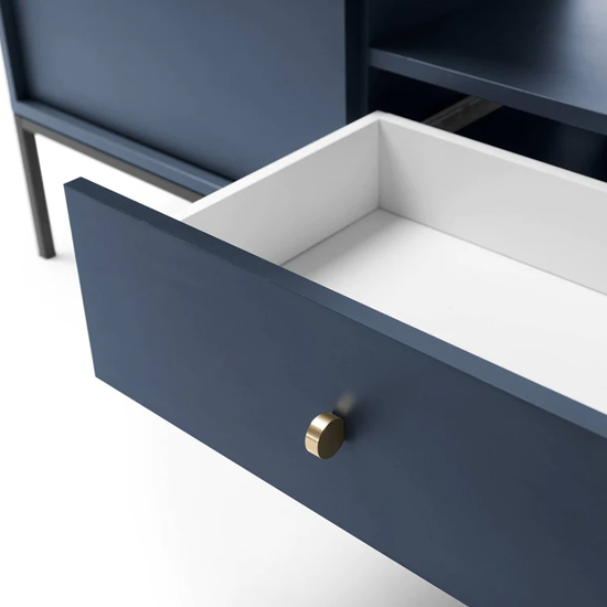 Malibu Wooden TV Stand With 2 Doors 1 Drawer In Navy