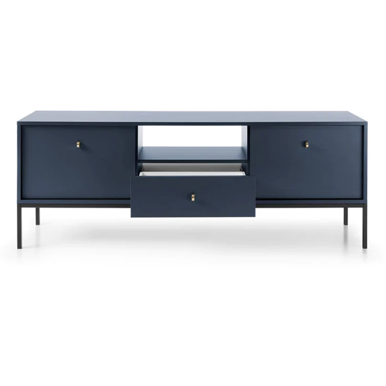 Malibu Wooden TV Stand With 2 Doors 1 Drawer In Navy