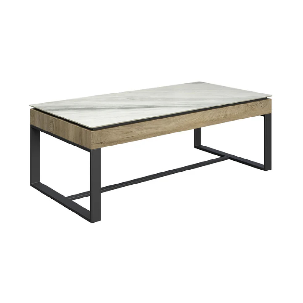 Read more about Malibu white ceramic top coffee table with grey legs